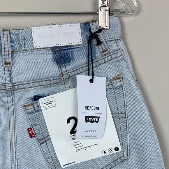 RE/DONE x Levi's | NWT 90's denim shorts light wash 26 - Picture 7 of 10